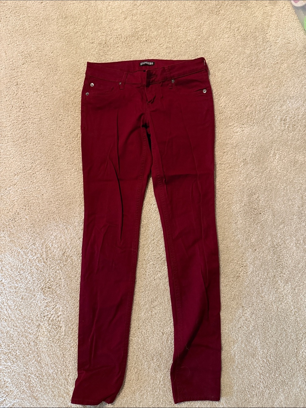 Express Wine Red Skinny Jeans